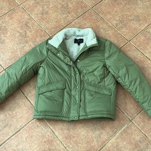 NWT J. Crew Sherpa lined puffer